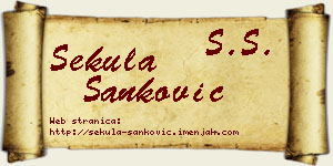 Sekula Sanković vizit kartica